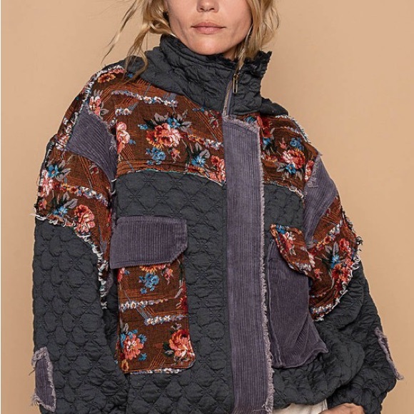 NWT POL patchwork jacket hoodie corduroy- streetwear M M1:L/XL  M2:XL/XXL *READ - Picture 5 of 17